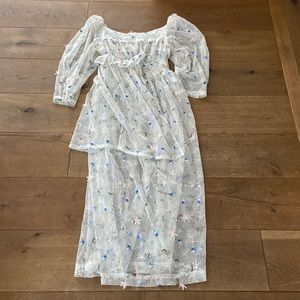House of Sunny floral appliqué dress / cover up